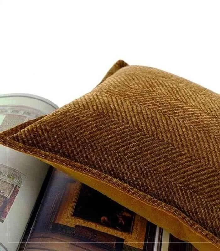 Decorative Cushion Cover Caramel Chevron Pillow Case Brown -  - #tag1#
