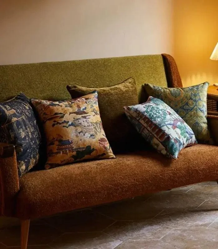 Decorative Cushion Cover Chinoiserie Chenille Cushion Cover Print -  - #tag1#