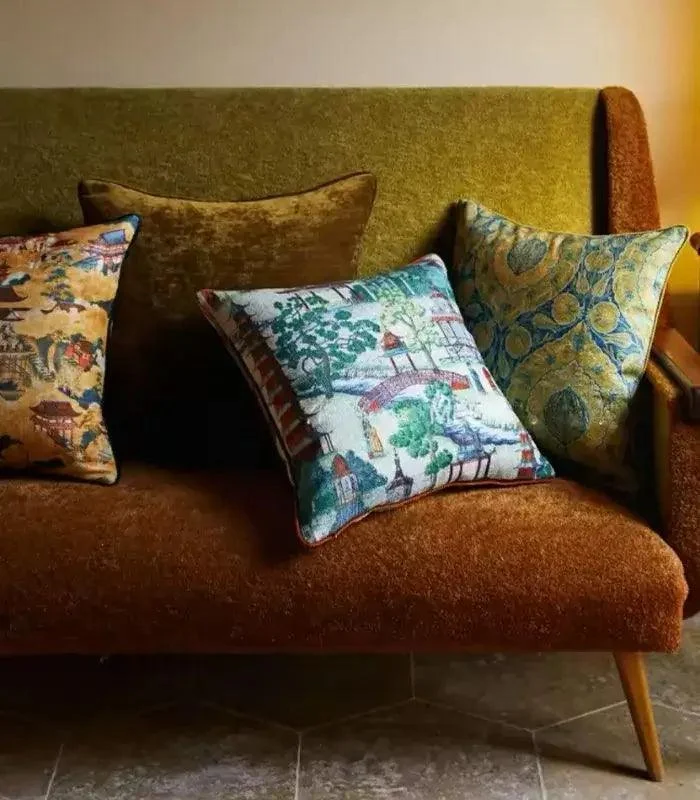 Decorative Cushion Cover Chinoiserie Chenille Cushion Cover Print -  - #tag1#