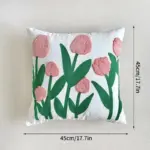 Decorative Embroidered Floral Cushion Cover tag1