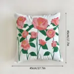 Decorative Embroidered Floral Cushion Cover tag1