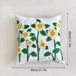 Decorative Embroidered Floral Cushion Cover tag1
