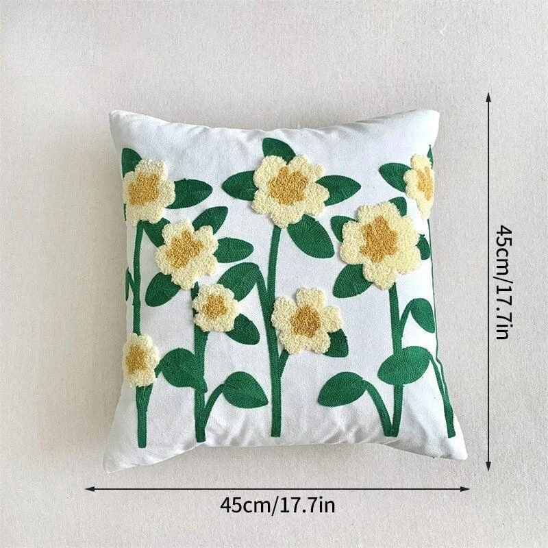 Decorative Embroidered Floral Cushion Cover -  - #tag1#