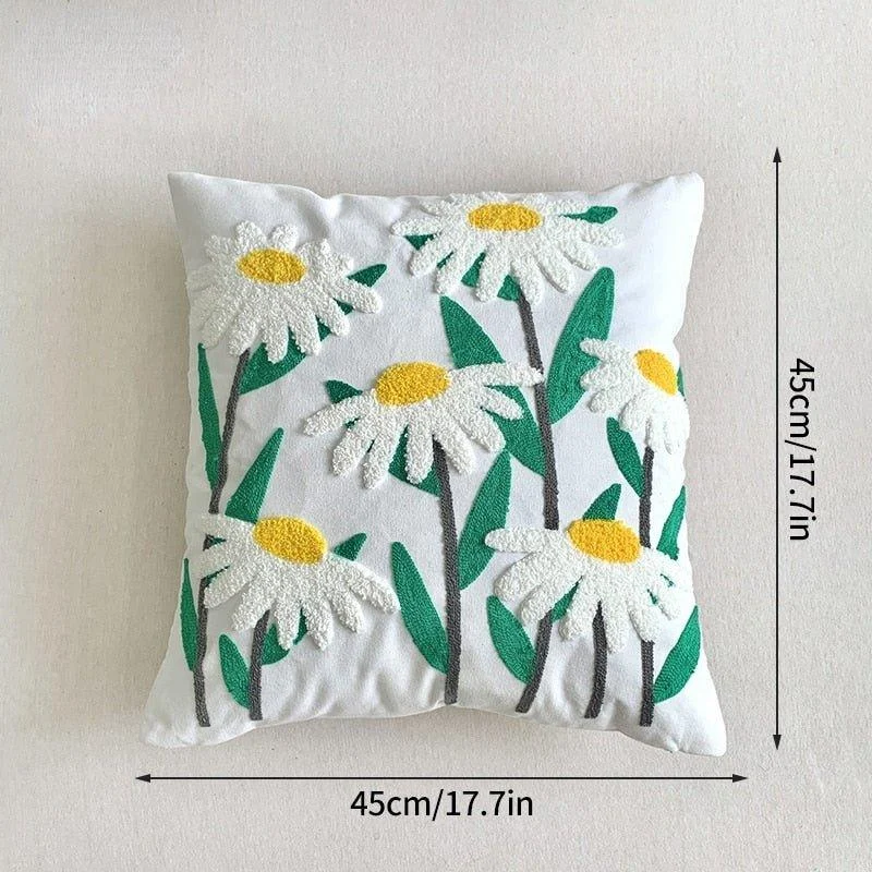 Decorative Embroidered Floral Cushion Cover -  - #tag1#