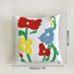 Decorative Embroidered Floral Cushion Cover tag1