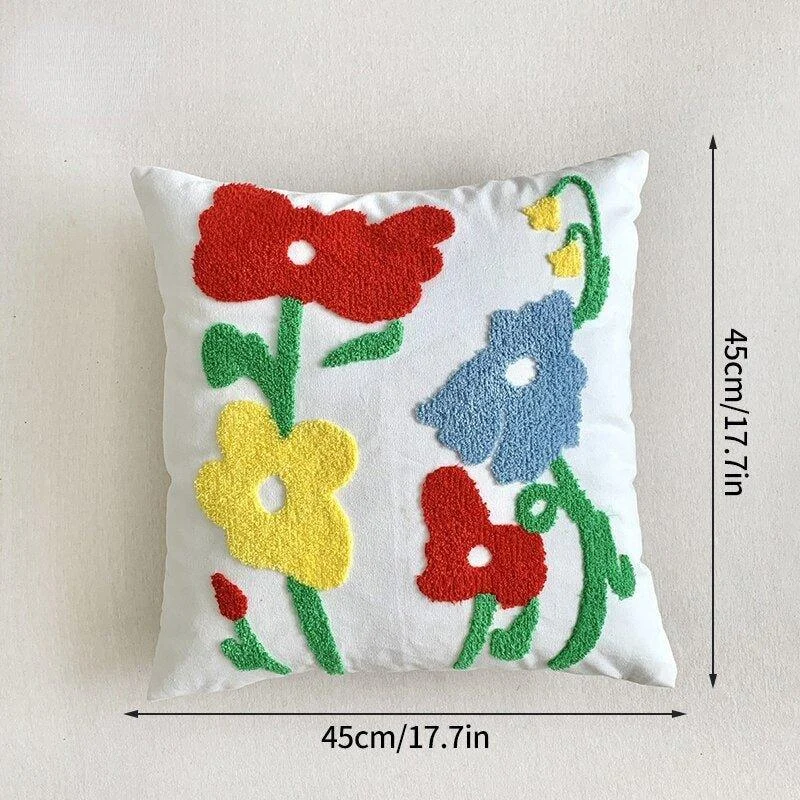 Decorative Embroidered Floral Cushion Cover -  - #tag1#