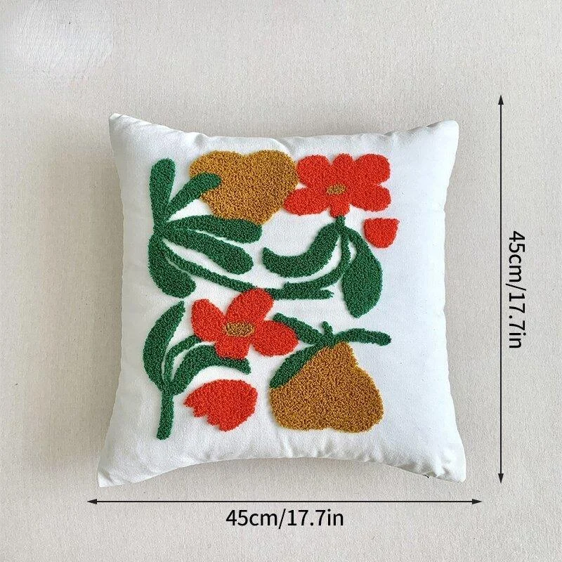 Decorative Embroidered Floral Cushion Cover -  - #tag1#