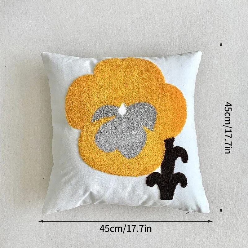 Decorative Embroidered Floral Cushion Cover -  - #tag1#