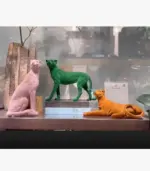 Decorative Flocking Sculpture Leopard Resin tag1