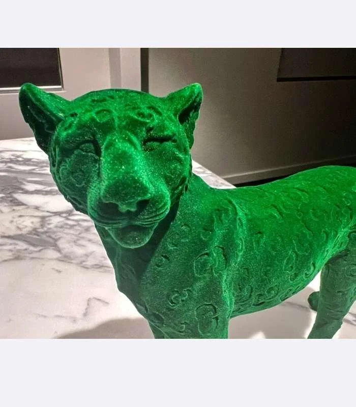 Decorative Flocking Sculpture Leopard Resin -  - #tag1#