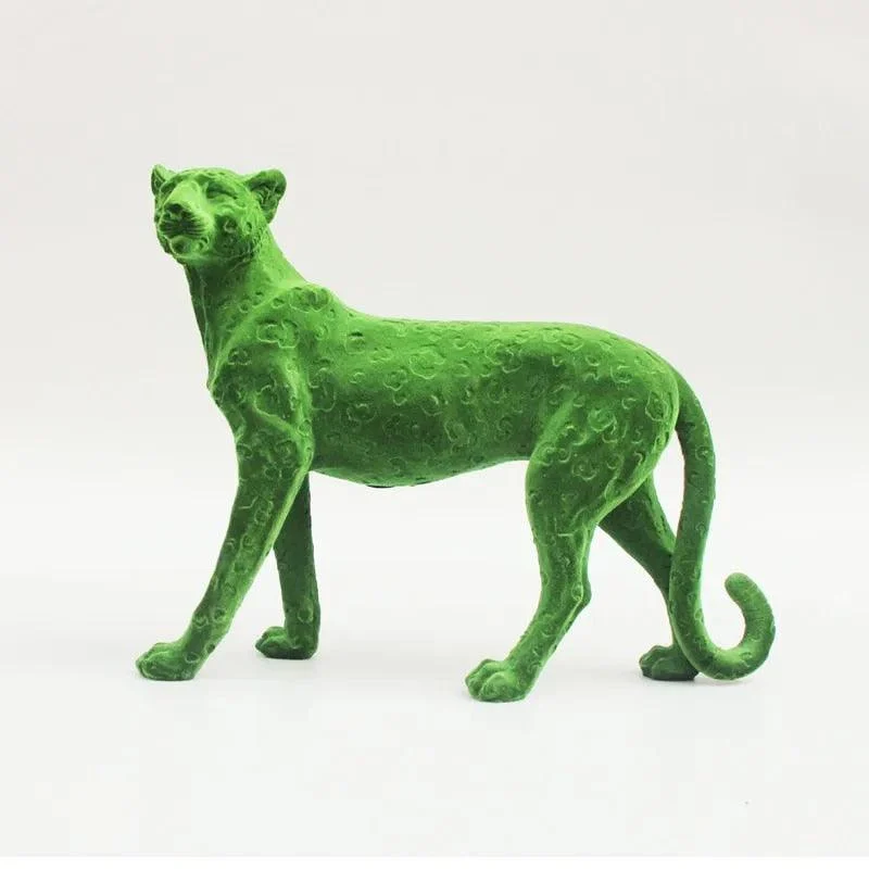 Decorative Flocking Sculpture Leopard Resin -  - #tag1#