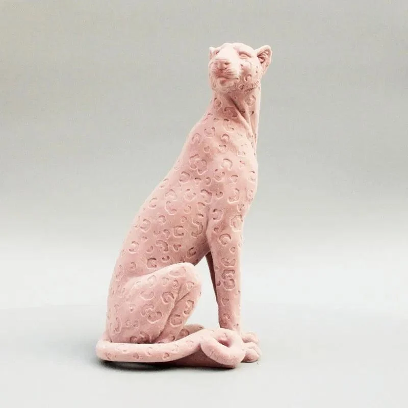 Decorative Flocking Sculpture Leopard Resin -  - #tag1#