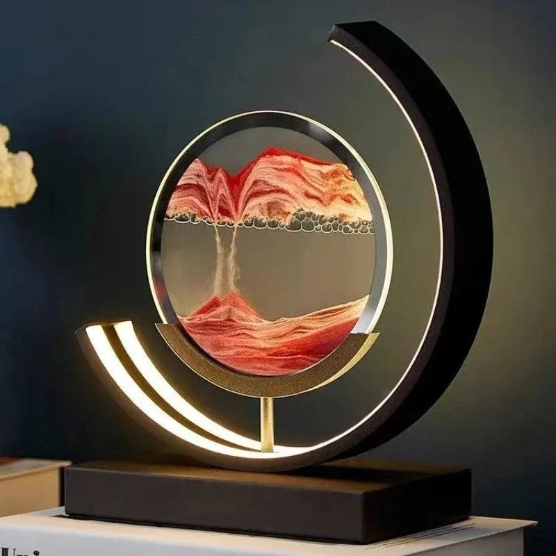 Decorative Hourglass Sand Painting LED Light with Remote Control -  - #tag1#