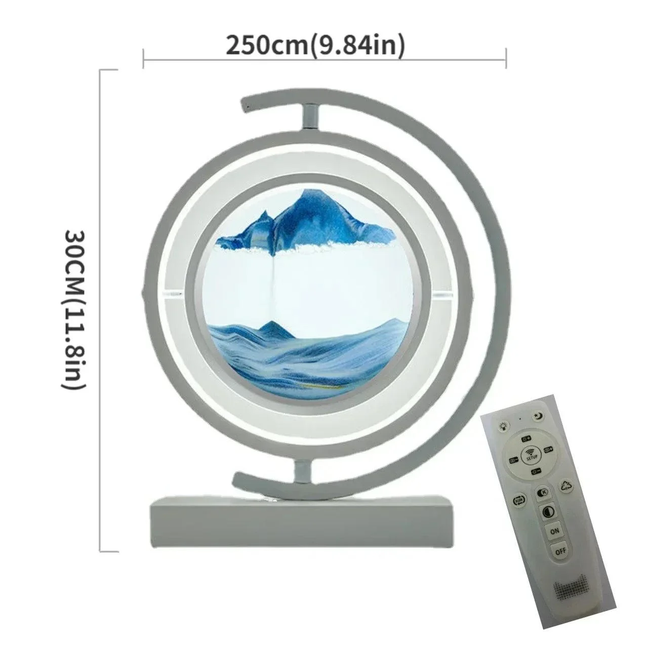 Decorative Hourglass Sand Painting LED Light with Remote Control -  - #tag1#