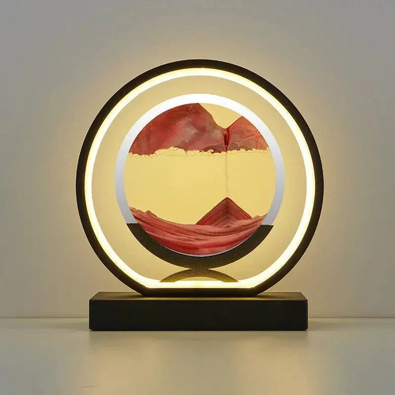Decorative Hourglass Sand Painting LED Light with Remote Control -  - #tag1#