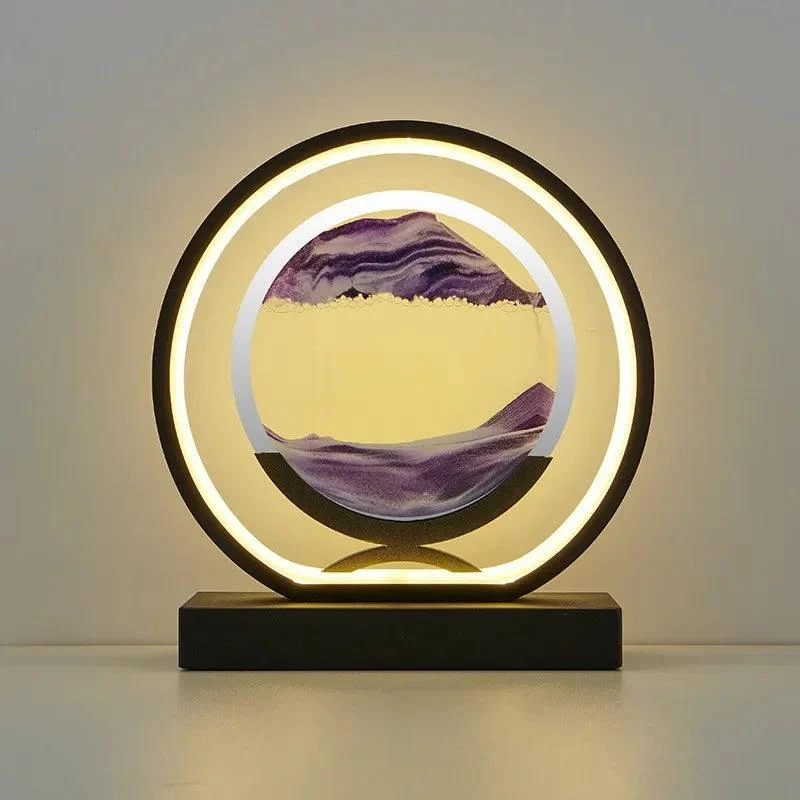 Decorative Hourglass Sand Painting LED Light with Remote Control -  - #tag1#