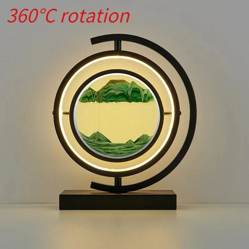 Decorative Hourglass Sand Painting LED Light with Remote Control -  - #tag1#