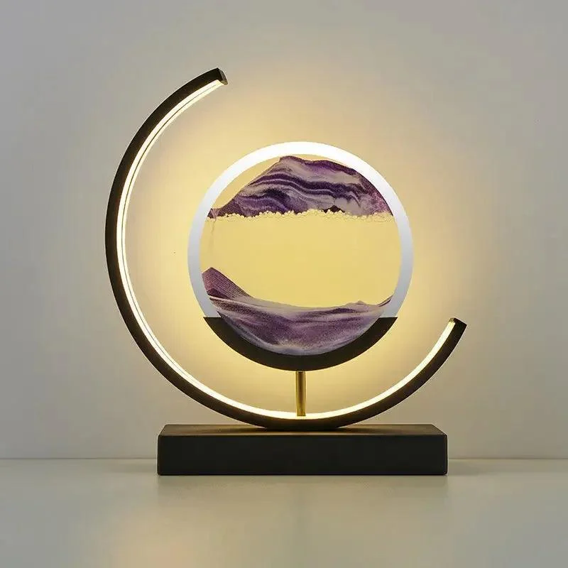 Decorative Hourglass Sand Painting LED Light with Remote Control -  - #tag1#