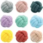 Decorative Knotted Suede Effect Ball Soft Cushion tag1