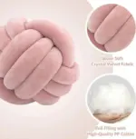 Decorative Knotted Suede Effect Ball Soft Cushion tag1