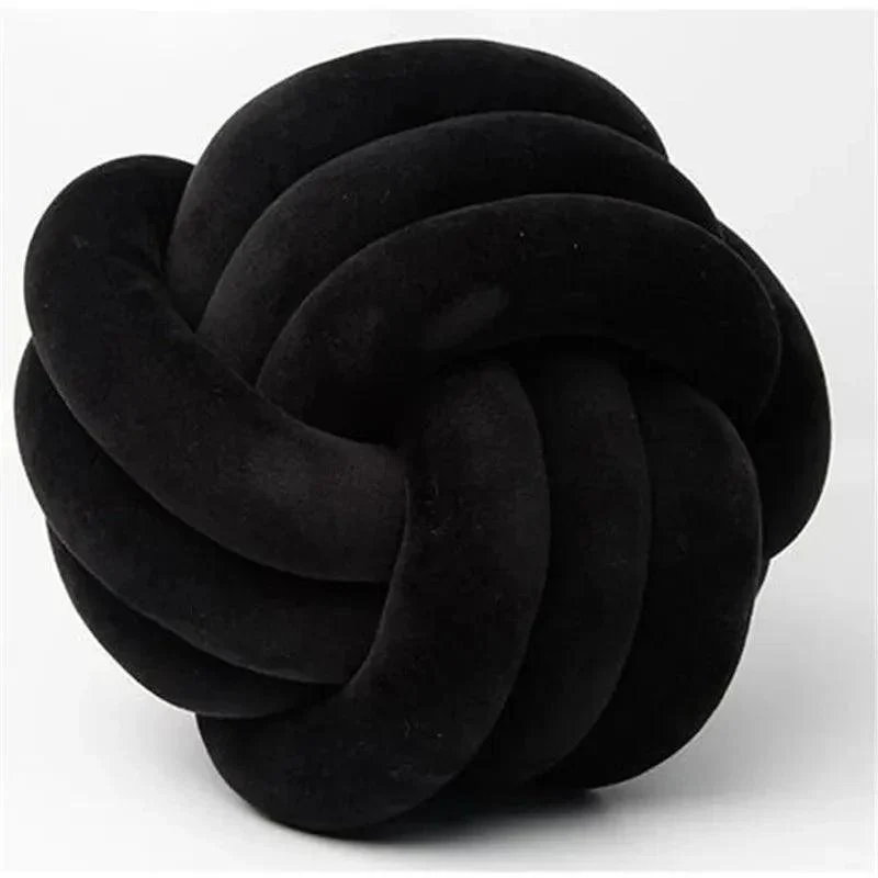 Decorative Knotted Suede Effect Ball Soft Cushion -  - #tag1#