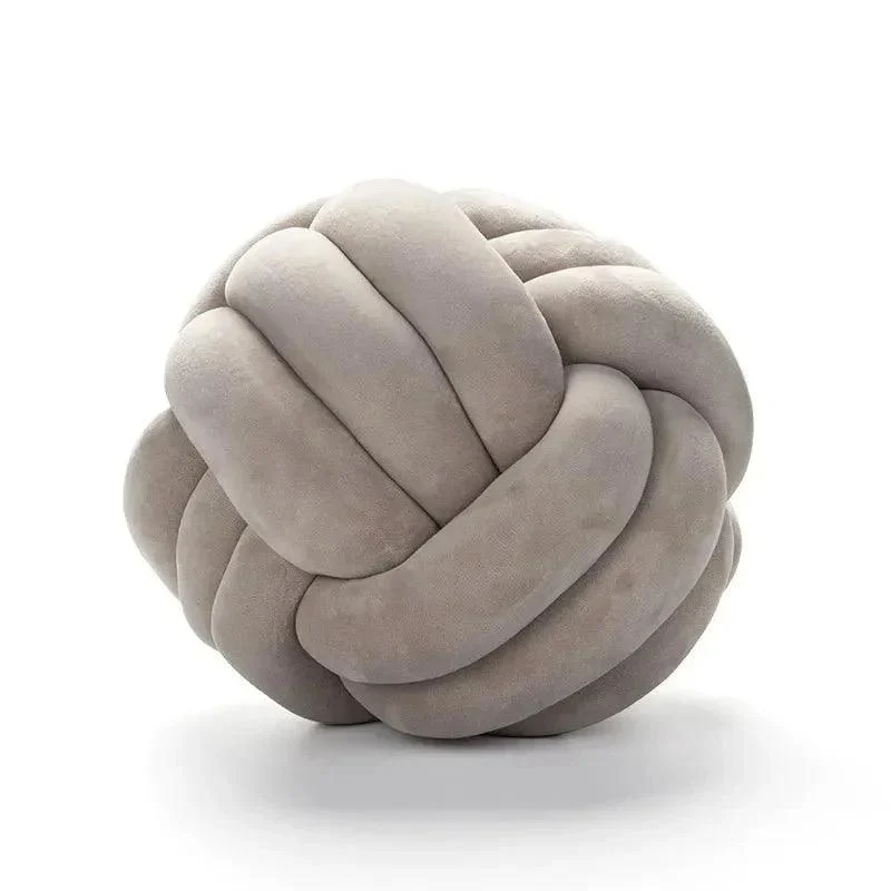 Decorative Knotted Suede Effect Ball Soft Cushion -  - #tag1#
