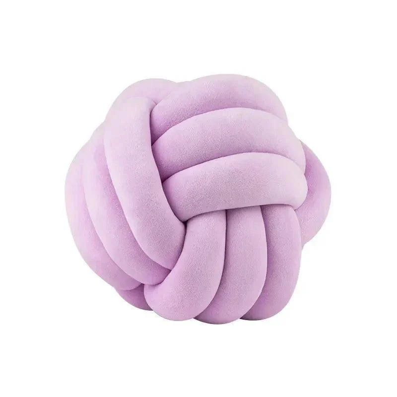 Decorative Knotted Suede Effect Ball Soft Cushion -  - #tag1#