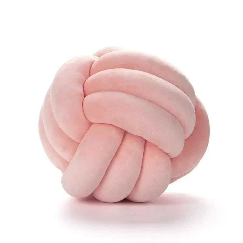 Decorative Knotted Suede Effect Ball Soft Cushion -  - #tag1#
