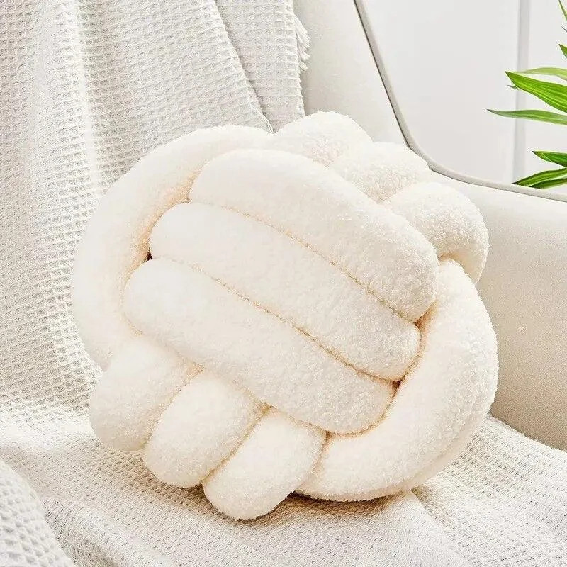 Decorative Knotted Teddy Ball Soft Cushion -  - #tag1#