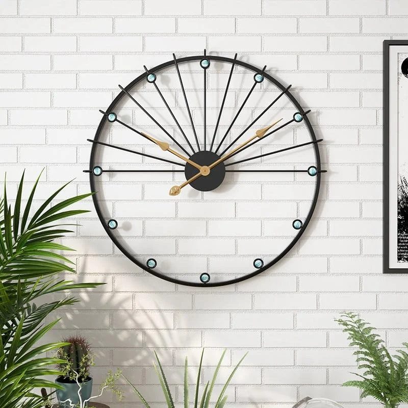 Decorative Large Silent Wall Clock 20 Inches Iron -