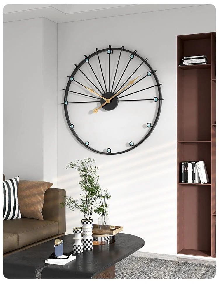 Decorative Large Silent Wall Clock 20 Inches Iron -