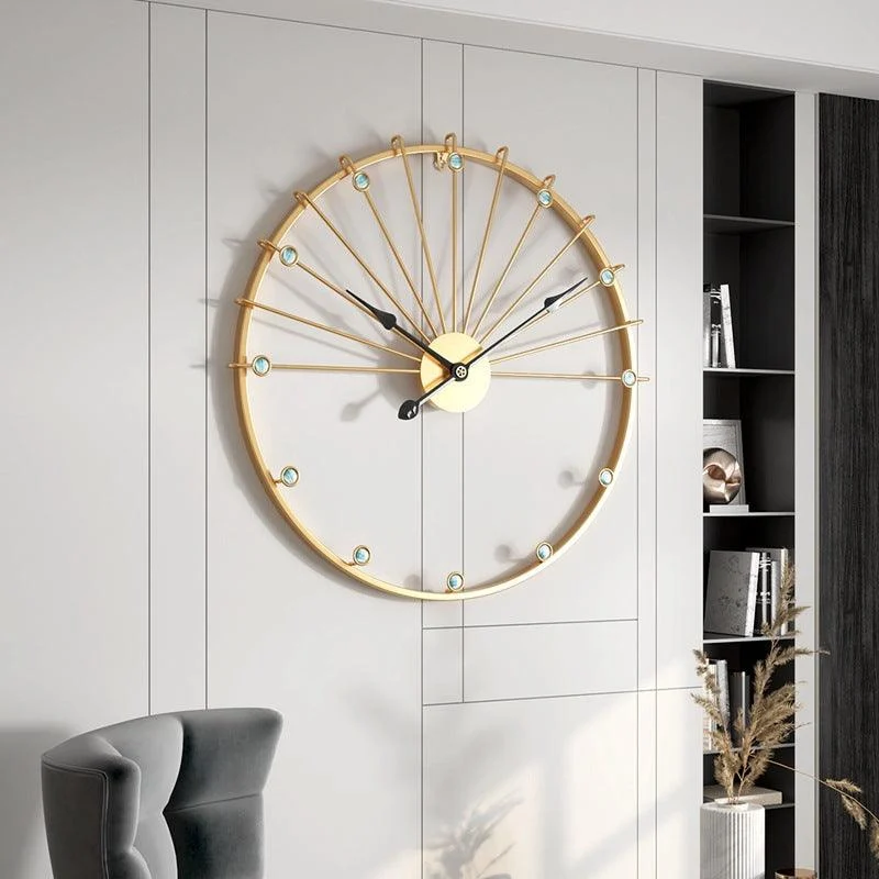 Decorative Large Silent Wall Clock 20 Inches Iron -