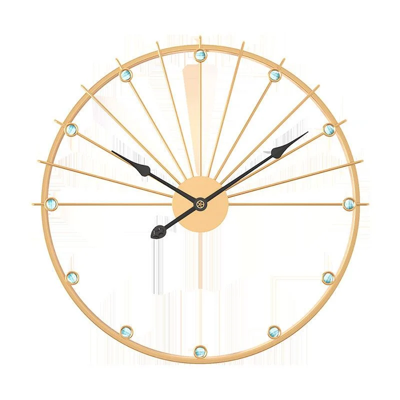 Decorative Large Silent Wall Clock 20 Inches Iron -