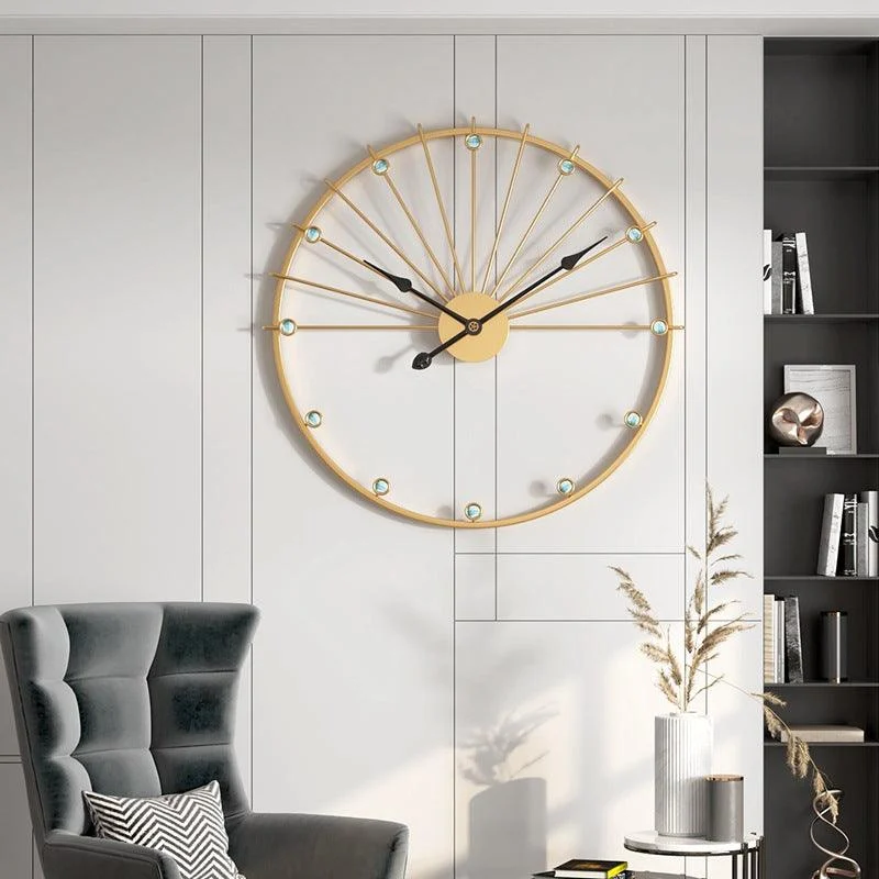 Decorative Large Silent Wall Clock 20 Inches Iron -