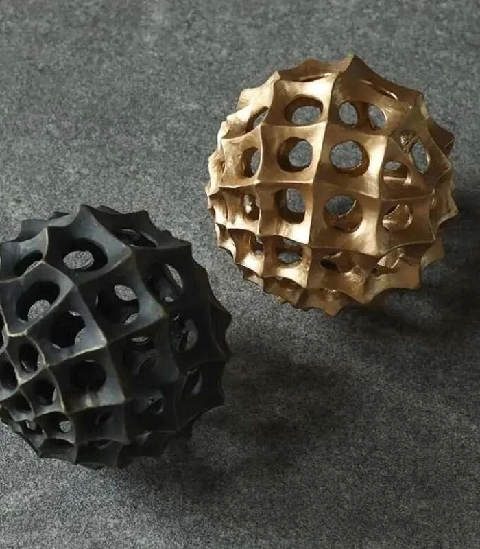 Decorative Ornament Sphere Sculpture Metal 15 cm -  - #tag1#