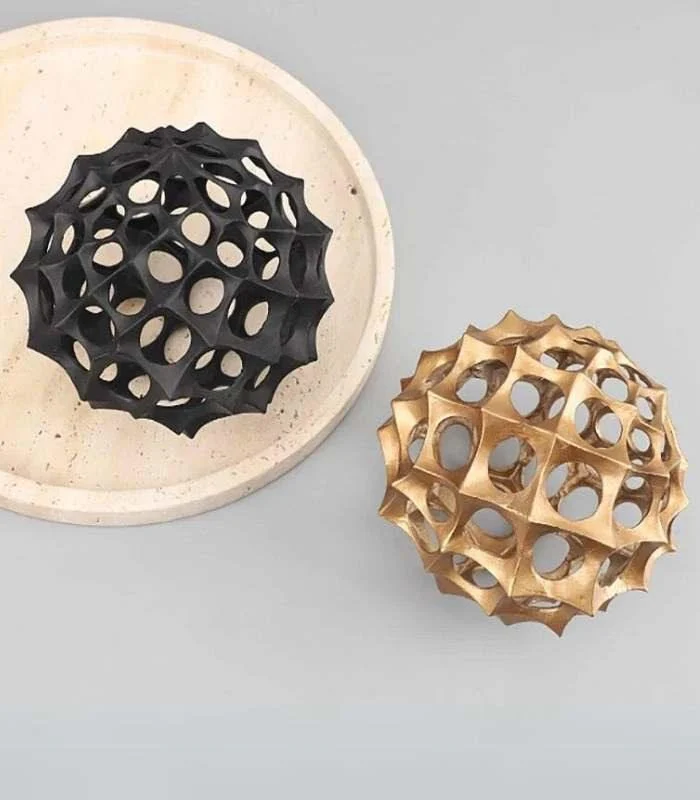 Decorative Ornament Sphere Sculpture Metal 15 cm -  - #tag1#