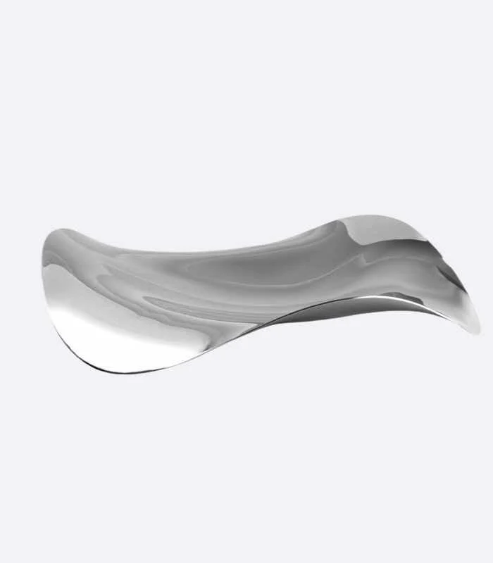 Decorative Platter Stainless Steel Fruit Bowl Silver 35 cm Large -  - #tag1#