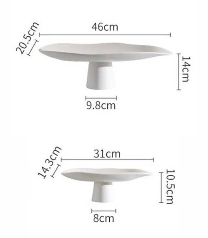 Decorative Porcelain Tray Handcrafted Fruit Bowl Table Storage White -  - #tag1#