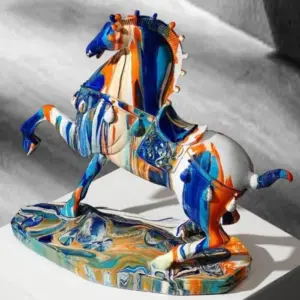 Decorative Sculpture Horse Pride Resin White 35cm -  - #tag1#