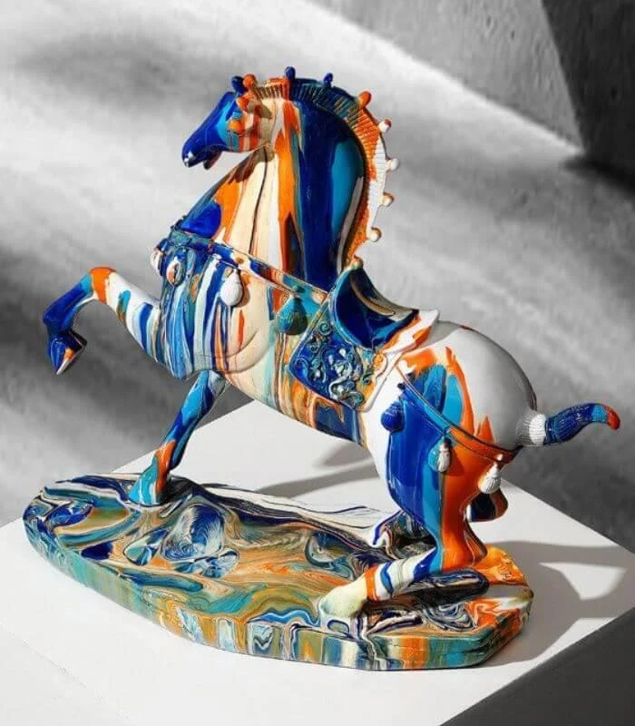 Decorative Sculpture Horse Pride Resin White 35cm -  - #tag1#