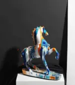 Decorative Sculpture Horse Pride Resin White 35cm tag1
