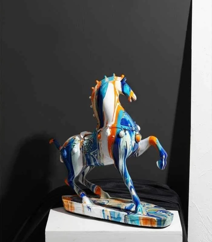 Decorative Sculpture Horse Pride Resin White 35cm -  - #tag1#