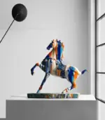 Decorative Sculpture Horse Pride Resin White 35cm tag1
