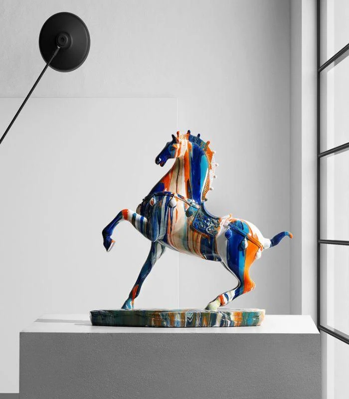 Decorative Sculpture Horse Pride Resin White 35cm -  - #tag1#