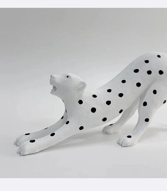 Decorative Sculpture Leopard White Resin -  - #tag1#