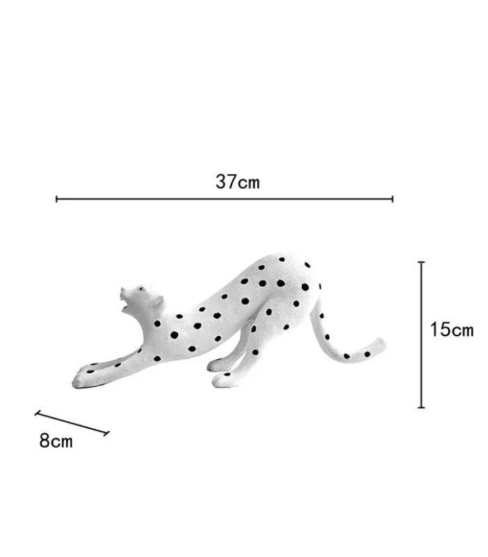 Decorative Sculpture Leopard White Resin -  - #tag1#