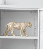 Decorative Sculpture Walking Leopard Figurine Gold Resin 26.8 cm tag1