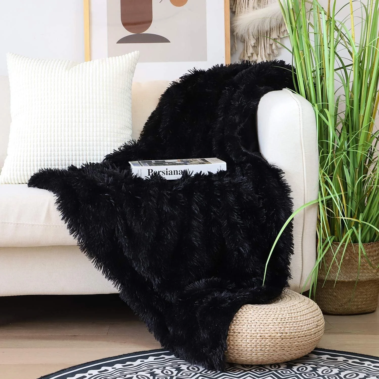 Decorative Soft Faux Fur Throw Blanket -  - #tag1#