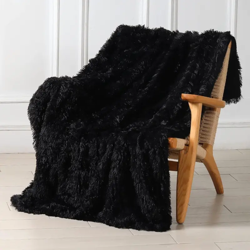 Decorative Soft Faux Fur Throw Blanket tag1