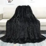 Decorative Soft Faux Fur Throw Blanket tag1